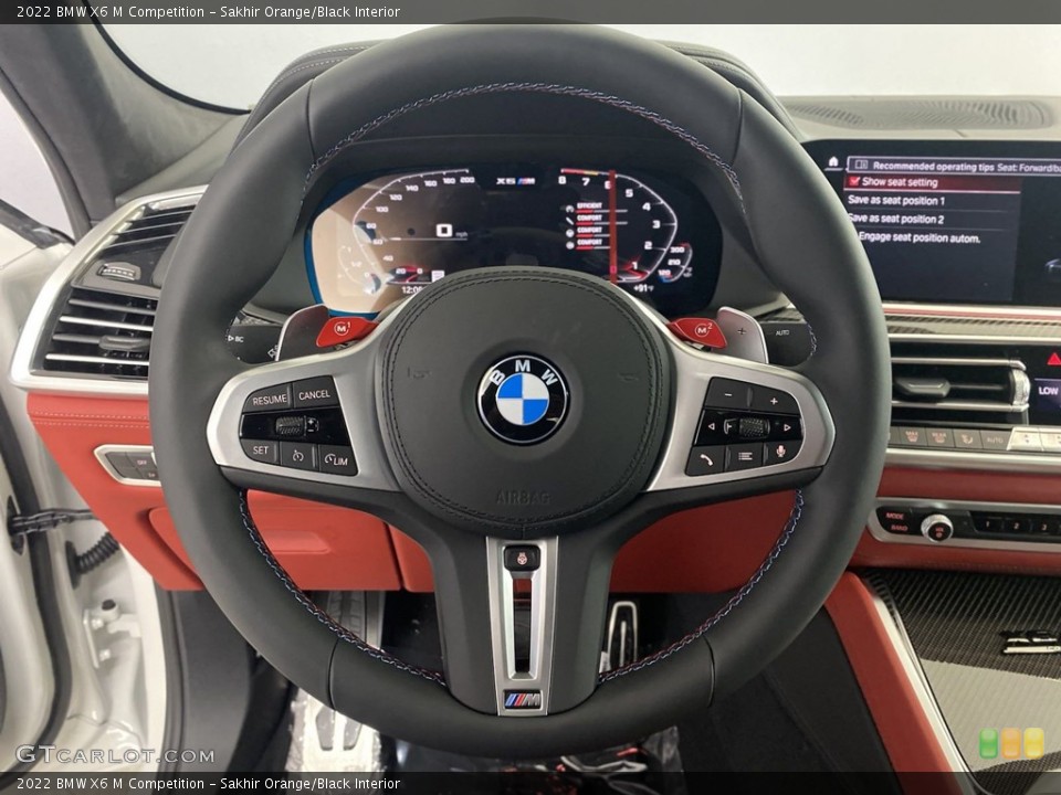 Sakhir Orange/Black Interior Steering Wheel for the 2022 BMW X6 M Competition #144685677