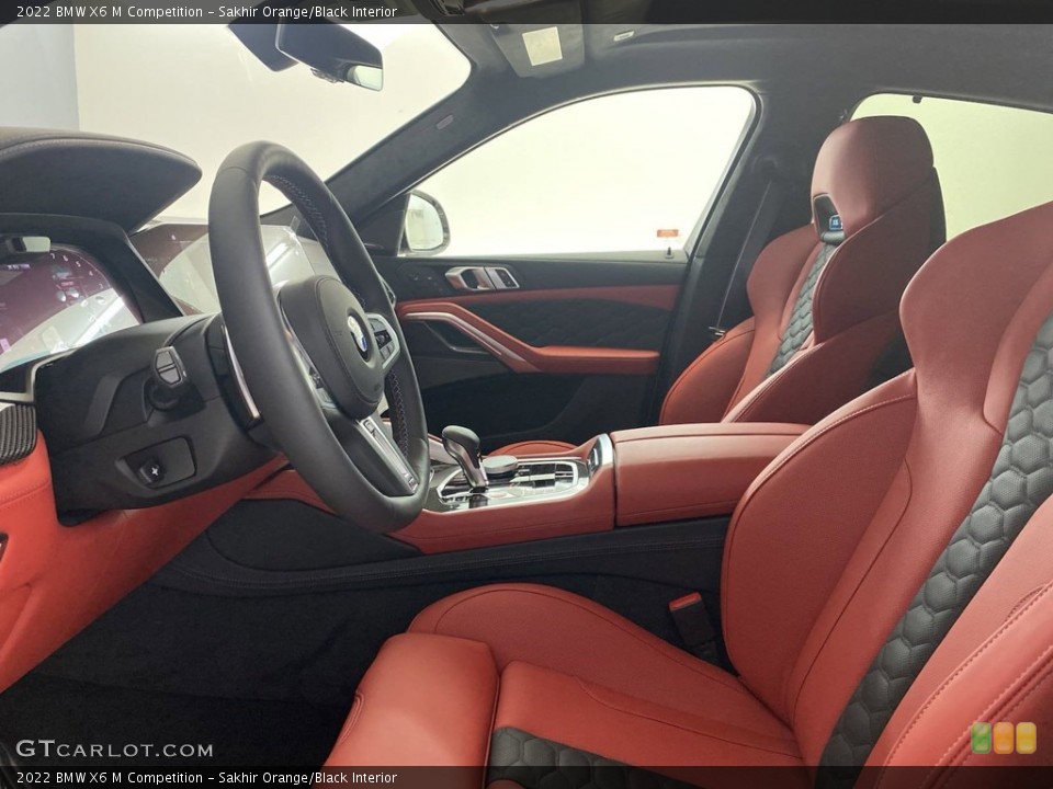 Sakhir Orange/Black Interior Front Seat for the 2022 BMW X6 M Competition #144686391
