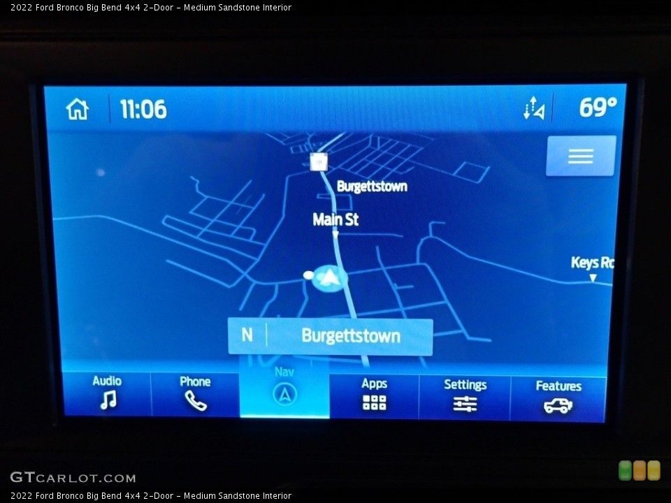 Medium Sandstone Interior Navigation for the 2022 Ford Bronco Big Bend 4x4 2-Door #144686685