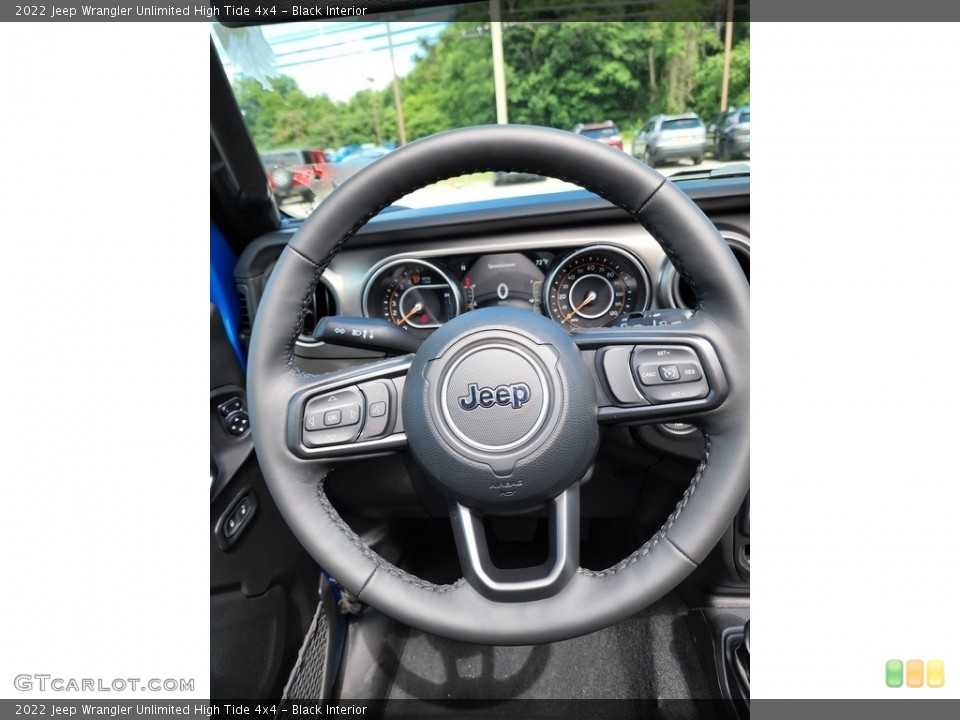 Black Interior Steering Wheel for the 2022 Jeep Wrangler Unlimited High Tide 4x4 #144690063