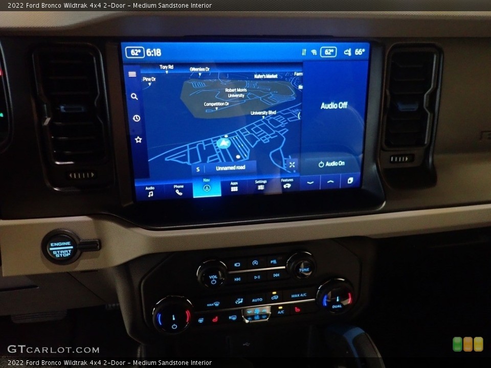 Medium Sandstone Interior Navigation for the 2022 Ford Bronco Wildtrak 4x4 2-Door #144690585