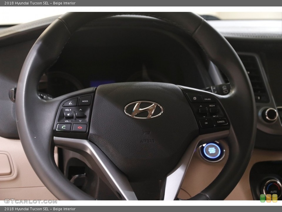 Beige Interior Steering Wheel for the 2018 Hyundai Tucson SEL #144692142