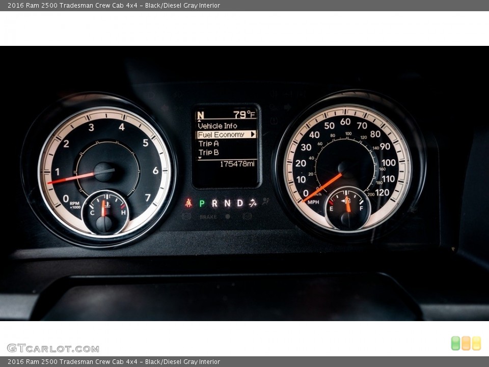 Black/Diesel Gray Interior Gauges for the 2016 Ram 2500 Tradesman Crew Cab 4x4 #144692181