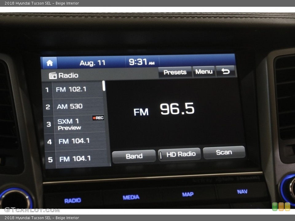 Beige Interior Audio System for the 2018 Hyundai Tucson SEL #144692190
