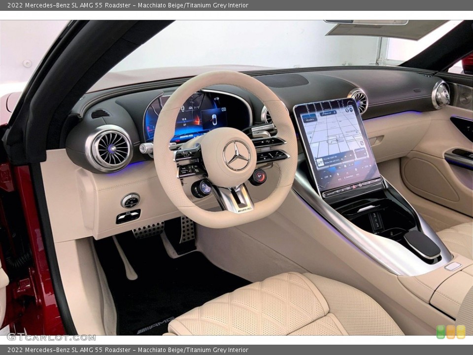 Macchiato Beige/Titanium Grey Interior Photo for the 2022 Mercedes-Benz SL AMG 55 Roadster #144693039