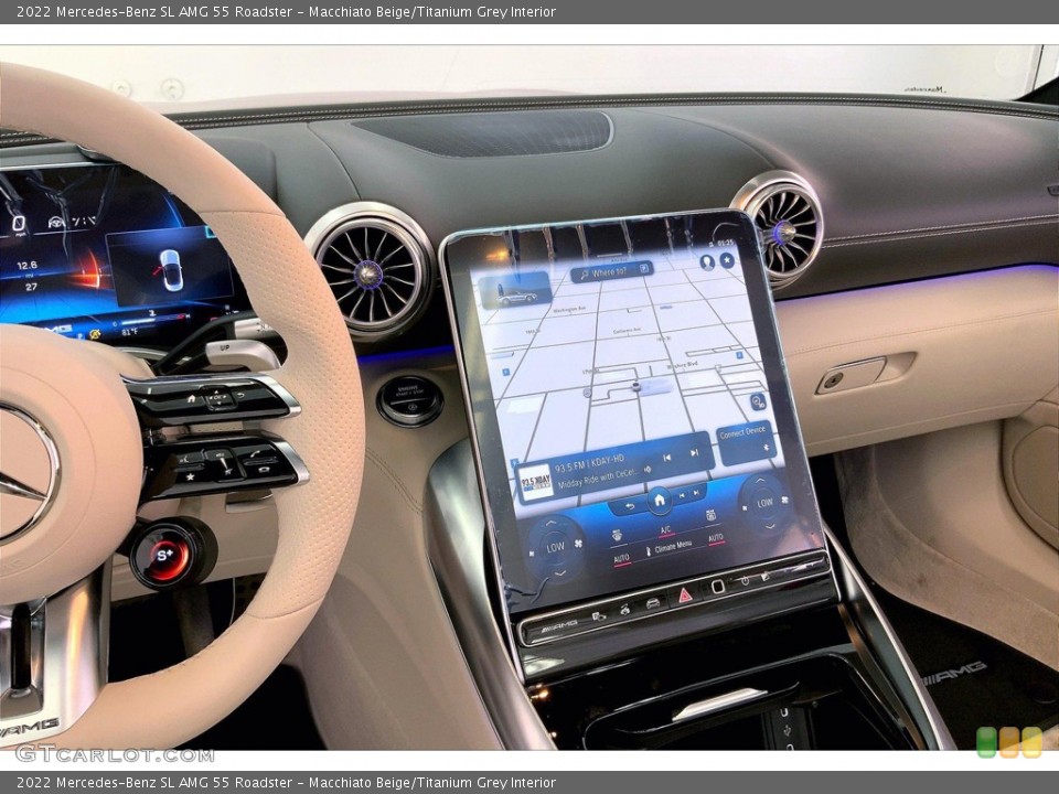Macchiato Beige/Titanium Grey Interior Navigation for the 2022 Mercedes-Benz SL AMG 55 Roadster #144693105