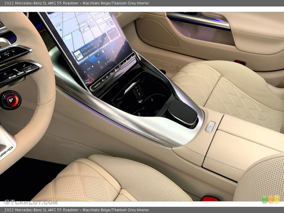 Macchiato Beige/Titanium Grey Interior Controls for the 2022 Mercedes-Benz SL AMG 55 Roadster #144693126