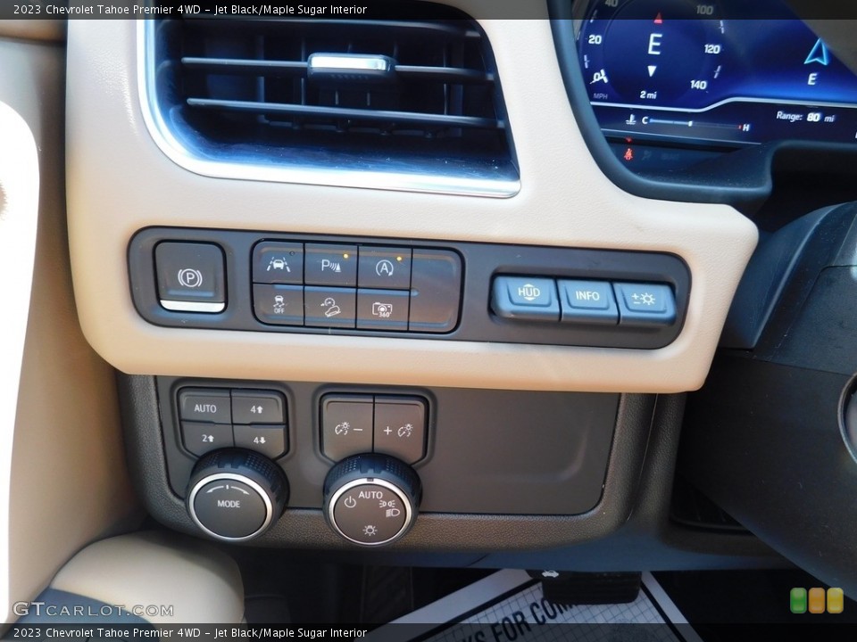 Jet Black/Maple Sugar Interior Controls for the 2023 Chevrolet Tahoe Premier 4WD #144695889