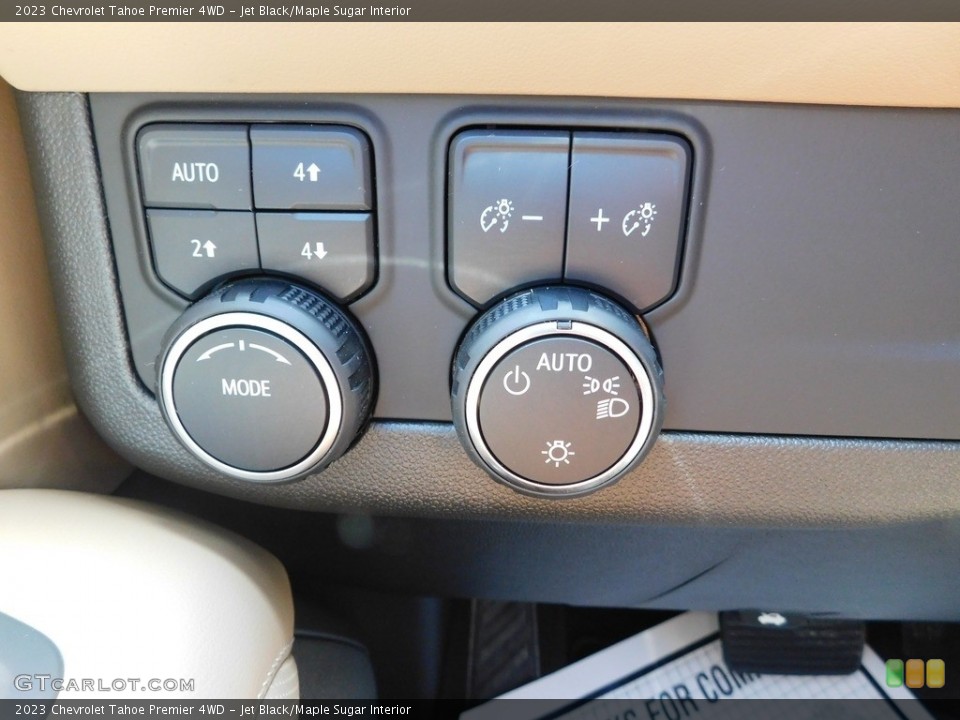 Jet Black/Maple Sugar Interior Controls for the 2023 Chevrolet Tahoe Premier 4WD #144695925