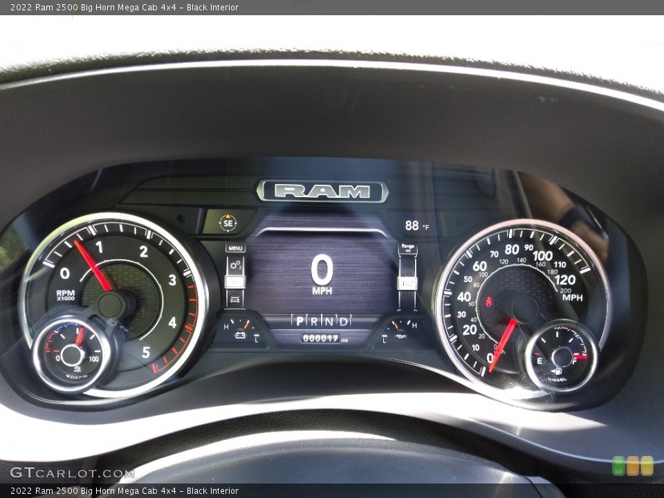 Black Interior Gauges for the 2022 Ram 2500 Big Horn Mega Cab 4x4 #144700326