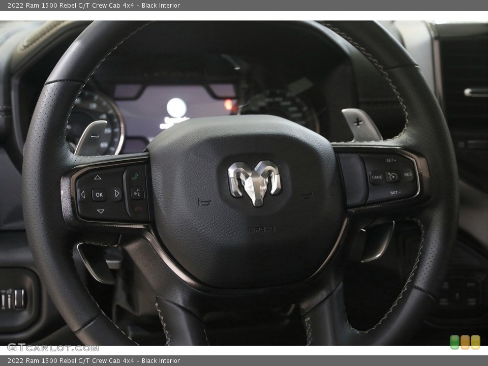 Black Interior Steering Wheel for the 2022 Ram 1500 Rebel G/T Crew Cab 4x4 #144703986