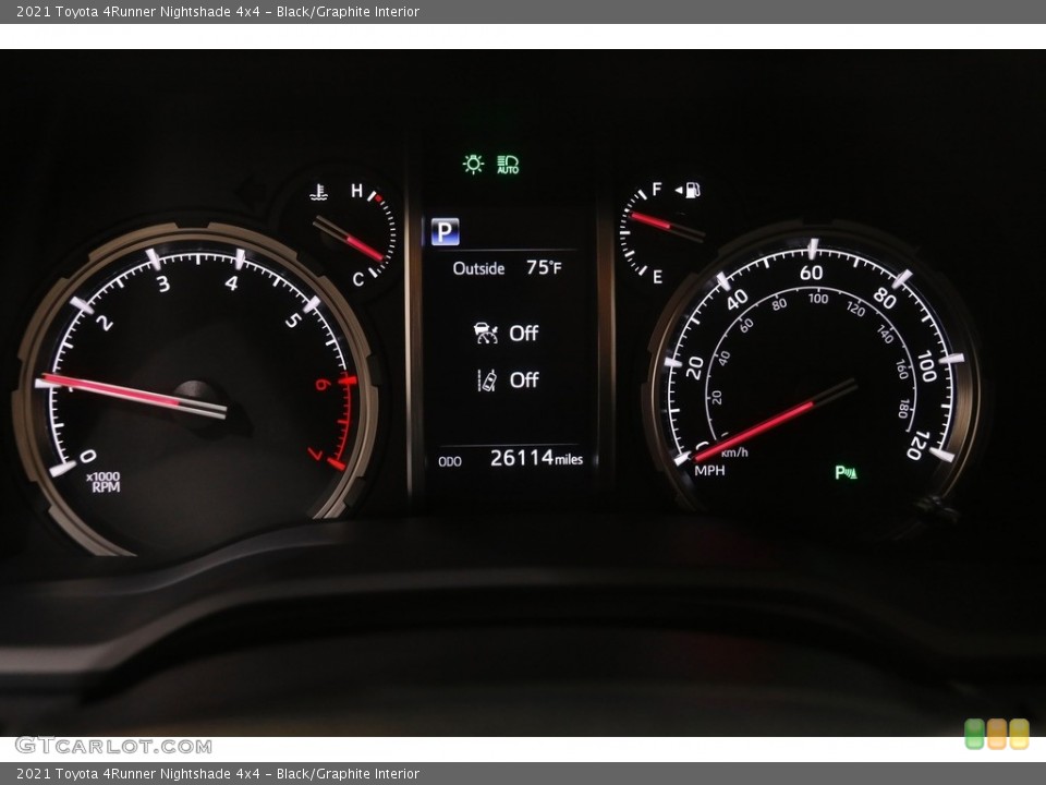 Black/Graphite Interior Gauges for the 2021 Toyota 4Runner Nightshade 4x4 #144704427