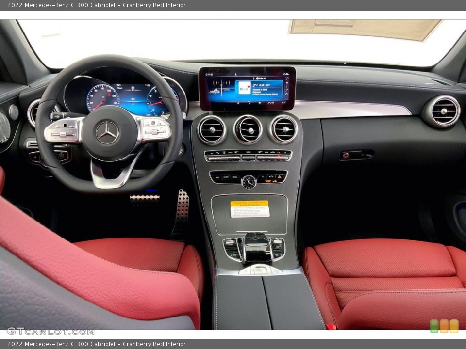 Cranberry Red Interior Dashboard for the 2022 Mercedes-Benz C 300 Cabriolet #144713080