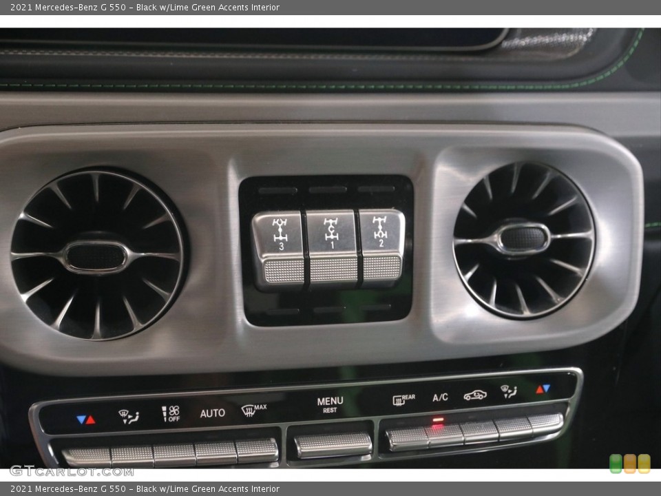 Black w/Lime Green Accents Interior Controls for the 2021 Mercedes-Benz G 550 #144713560