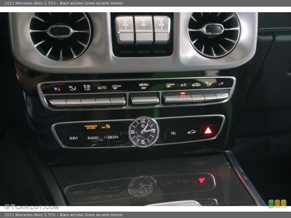 Black w/Lime Green Accents Interior Controls for the 2021 Mercedes-Benz G 550 #144713584