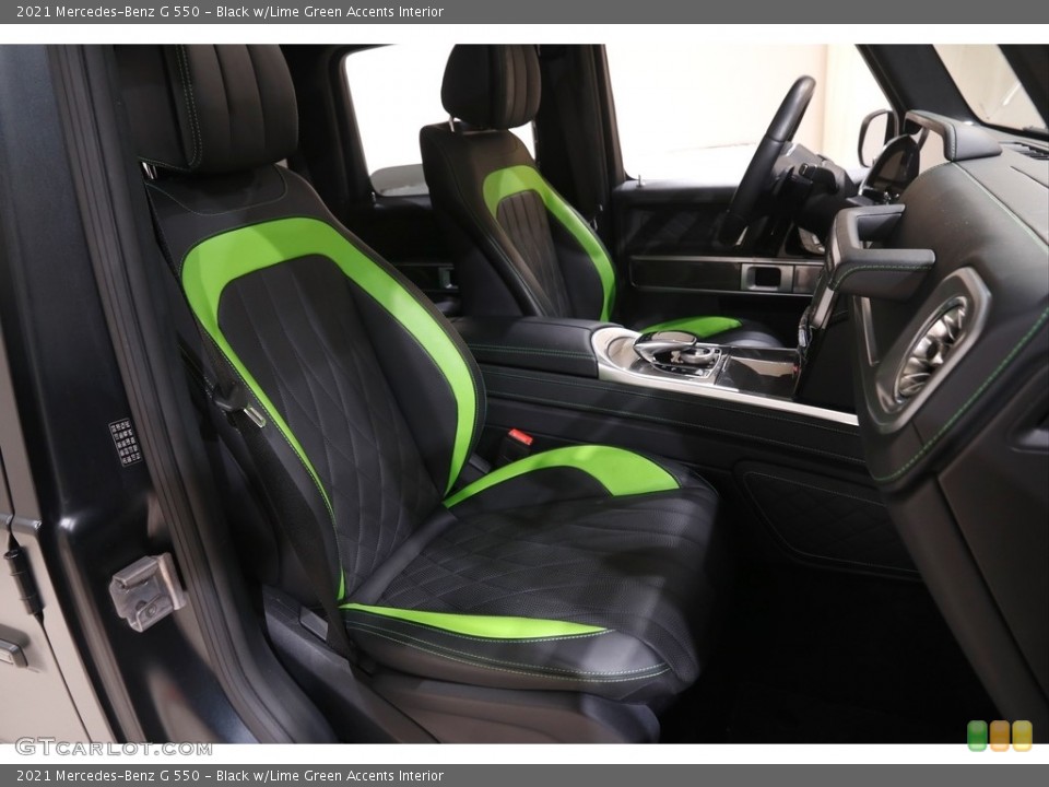 Black w/Lime Green Accents 2021 Mercedes-Benz G Interiors