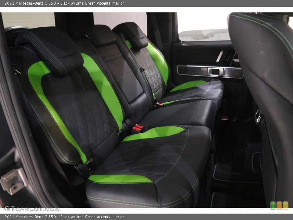 Black w/Lime Green Accents Interior Rear Seat for the 2021 Mercedes-Benz G 550 #144713740