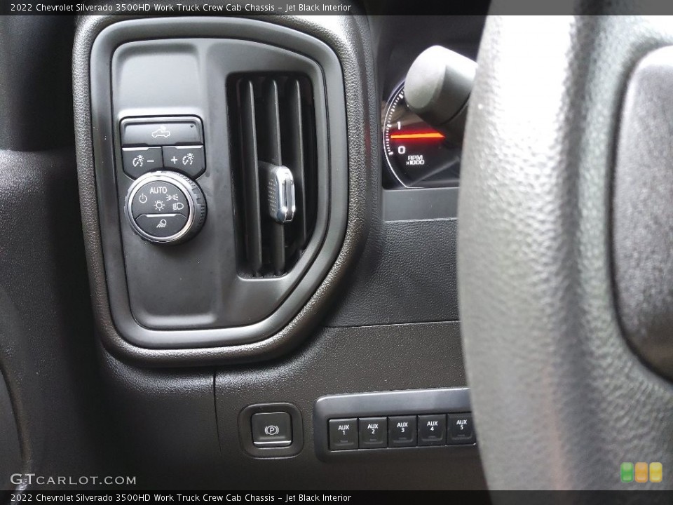 Jet Black Interior Controls for the 2022 Chevrolet Silverado 3500HD Work Truck Crew Cab Chassis #144714673
