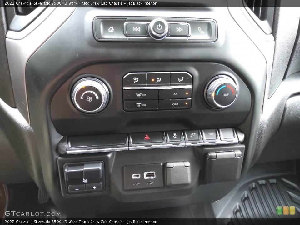 Jet Black Interior Controls for the 2022 Chevrolet Silverado 3500HD Work Truck Crew Cab Chassis #144714844
