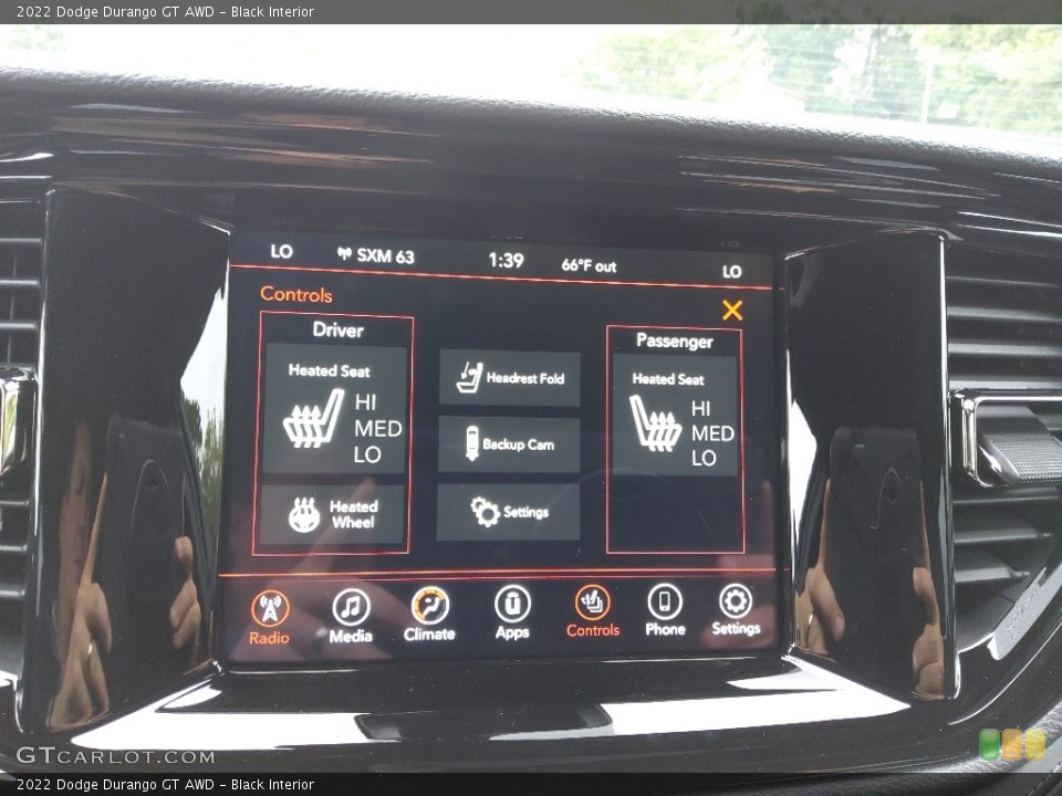 Black Interior Controls for the 2022 Dodge Durango GT AWD #144717412