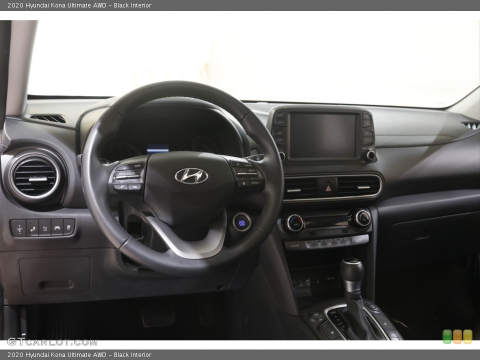 Black Interior Dashboard for the 2020 Hyundai Kona Ultimate AWD #144720211