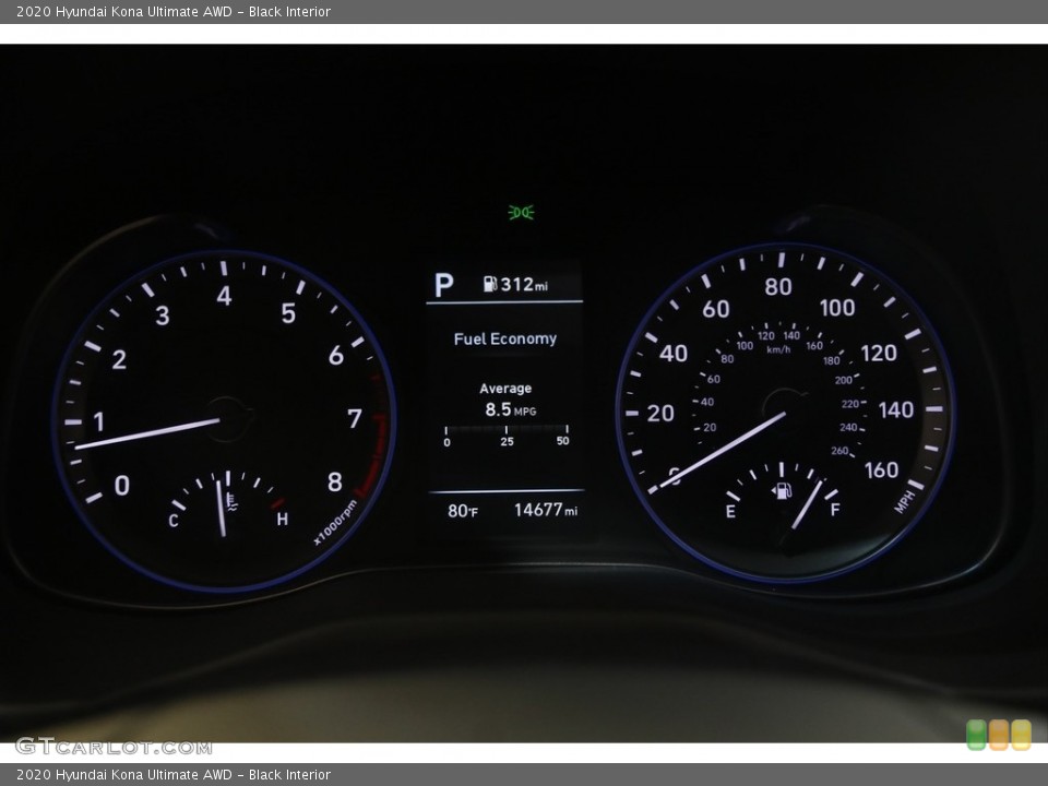 Black Interior Gauges for the 2020 Hyundai Kona Ultimate AWD #144720232