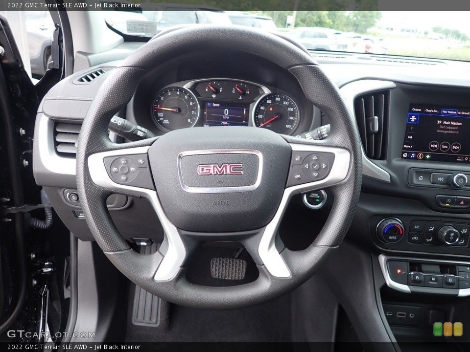 Jet Black Interior Steering Wheel for the 2022 GMC Terrain SLE AWD #144722827