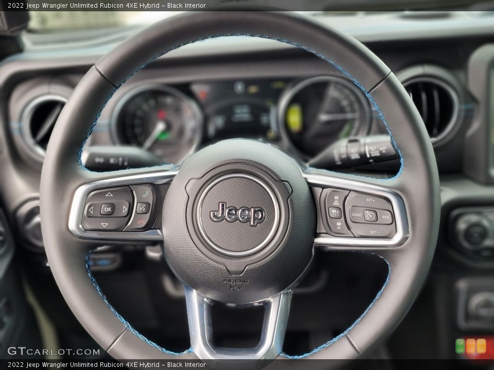 Black Interior Steering Wheel for the 2022 Jeep Wrangler Unlimited Rubicon 4XE Hybrid #144725353