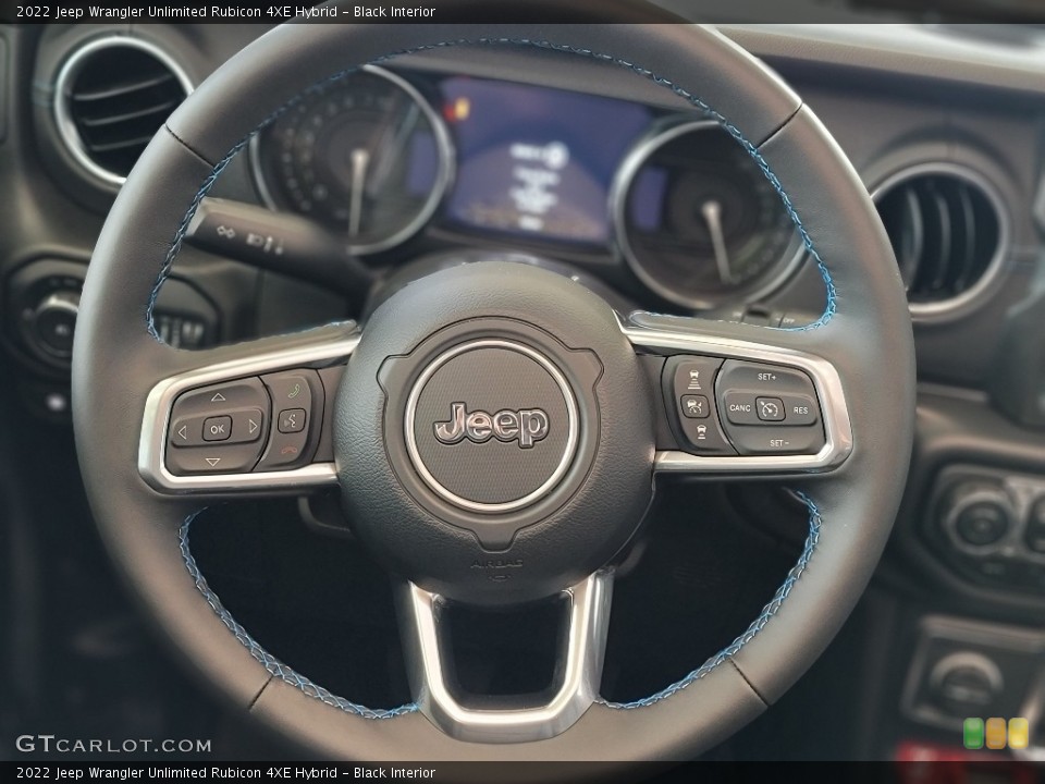 Black Interior Steering Wheel for the 2022 Jeep Wrangler Unlimited Rubicon 4XE Hybrid #144725577