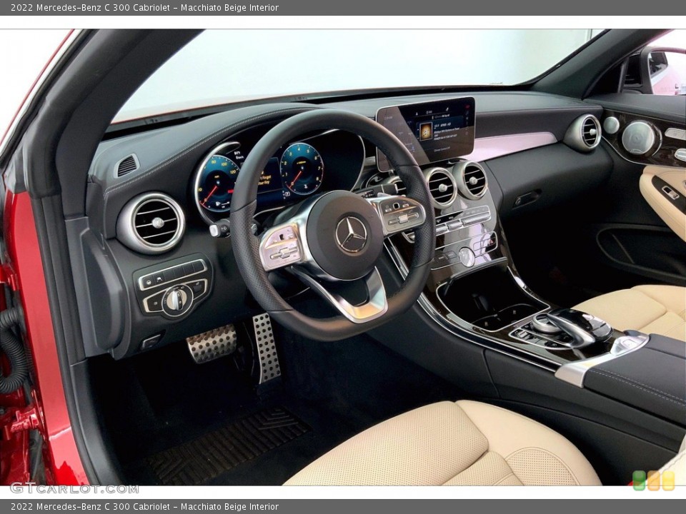 Macchiato Beige Interior Dashboard for the 2022 Mercedes-Benz C 300 Cabriolet #144727966