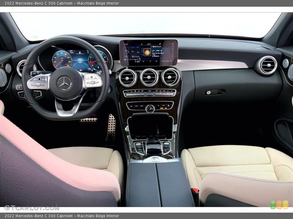 Macchiato Beige Interior Dashboard for the 2022 Mercedes-Benz C 300 Cabriolet #144727975