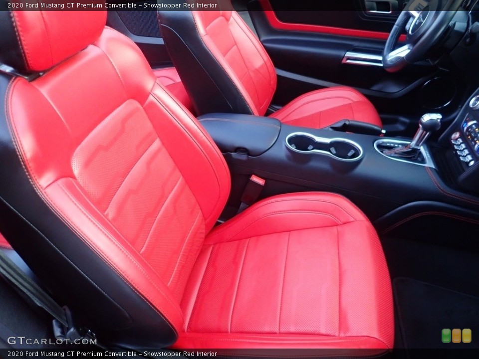 Showstopper Red Interior Front Seat for the 2020 Ford Mustang GT Premium Convertible #144733012
