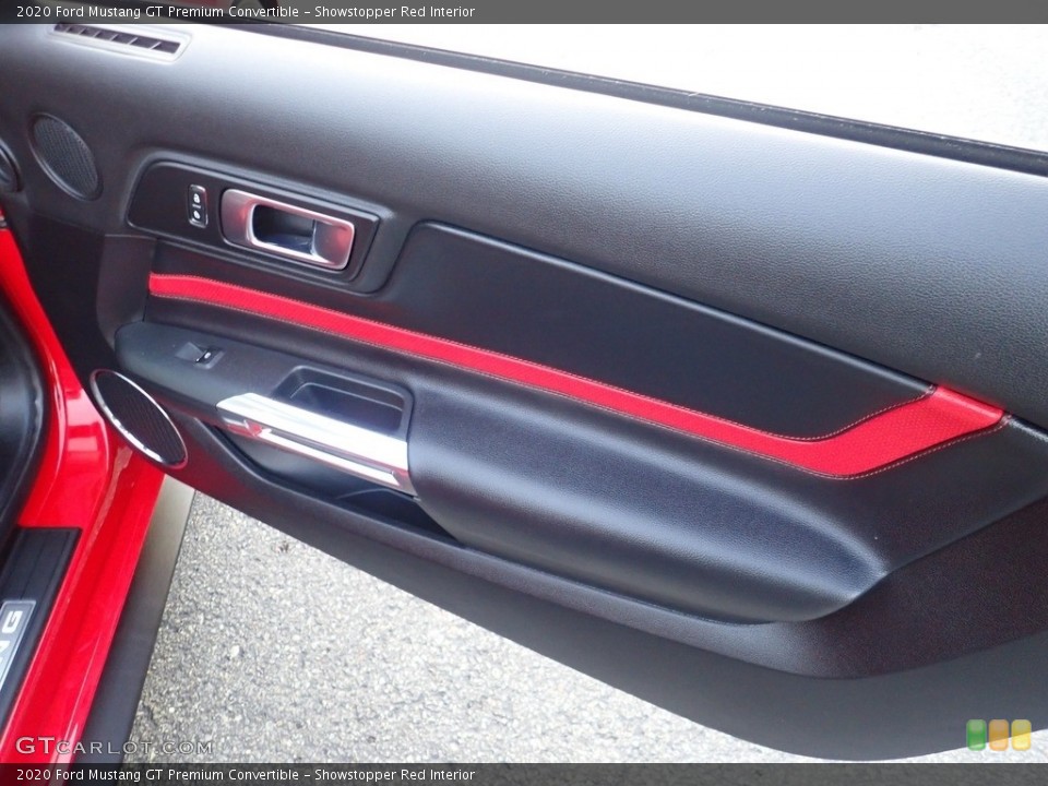 Showstopper Red Interior Door Panel for the 2020 Ford Mustang GT Premium Convertible #144733138