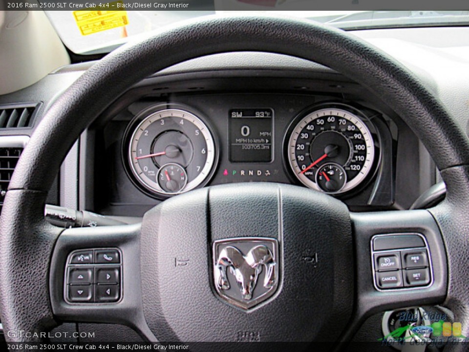 Black/Diesel Gray Interior Steering Wheel for the 2016 Ram 2500 SLT Crew Cab 4x4 #144743985