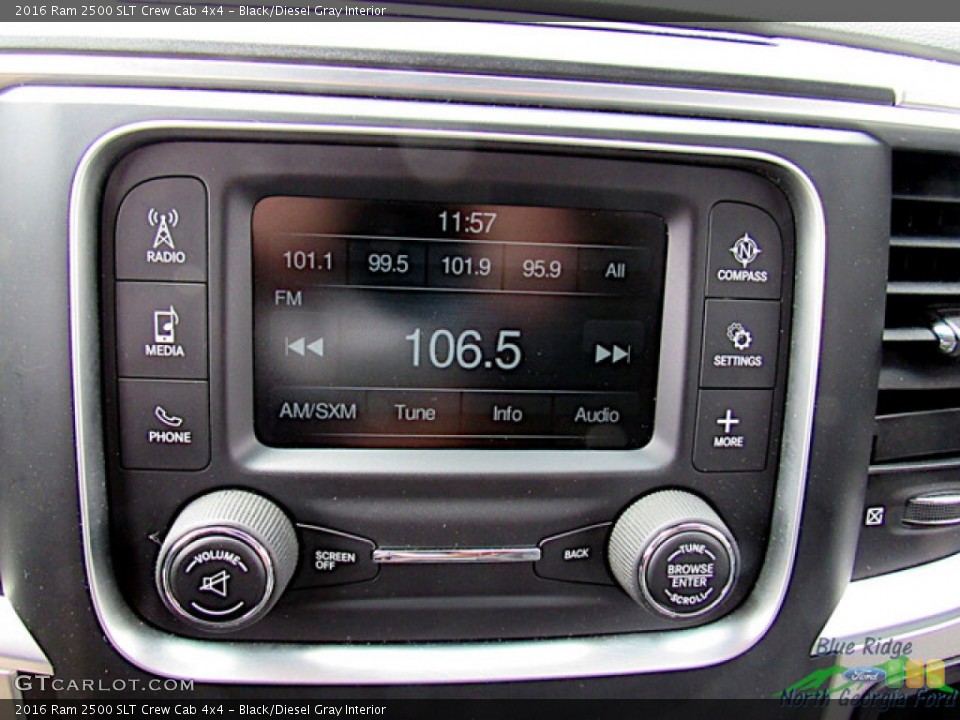 Black/Diesel Gray Interior Controls for the 2016 Ram 2500 SLT Crew Cab 4x4 #144744042