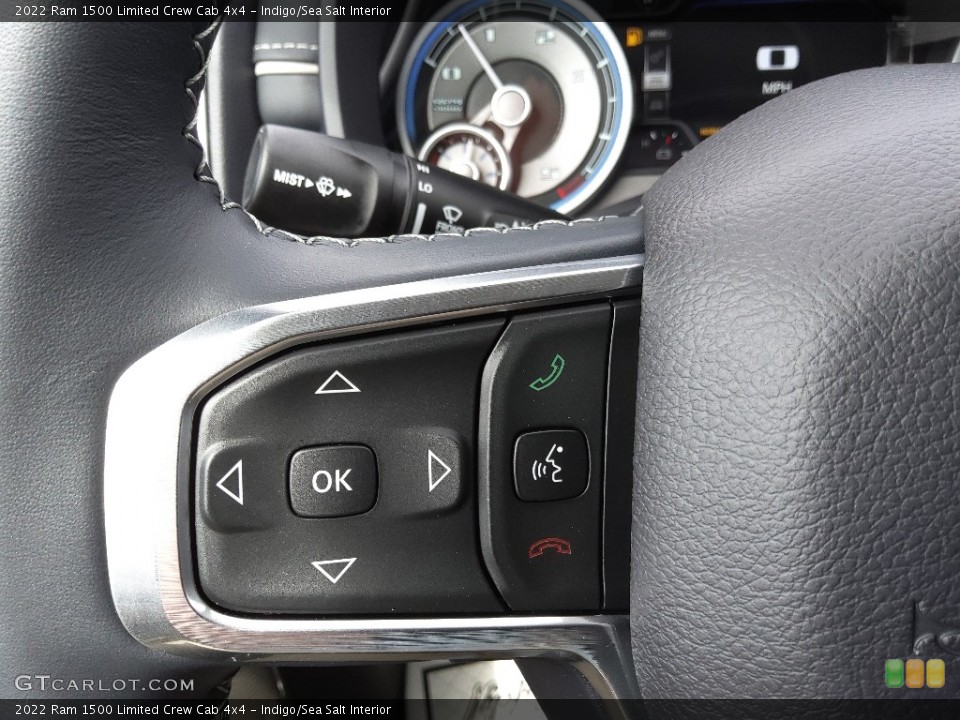 Indigo/Sea Salt Interior Steering Wheel for the 2022 Ram 1500 Limited Crew Cab 4x4 #144749563