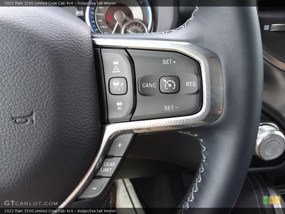 Indigo/Sea Salt Interior Steering Wheel for the 2022 Ram 1500 Limited Crew Cab 4x4 #144749581