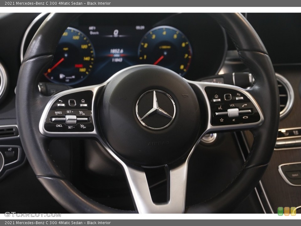 Black Interior Steering Wheel for the 2021 Mercedes-Benz C 300 4Matic Sedan #144749920