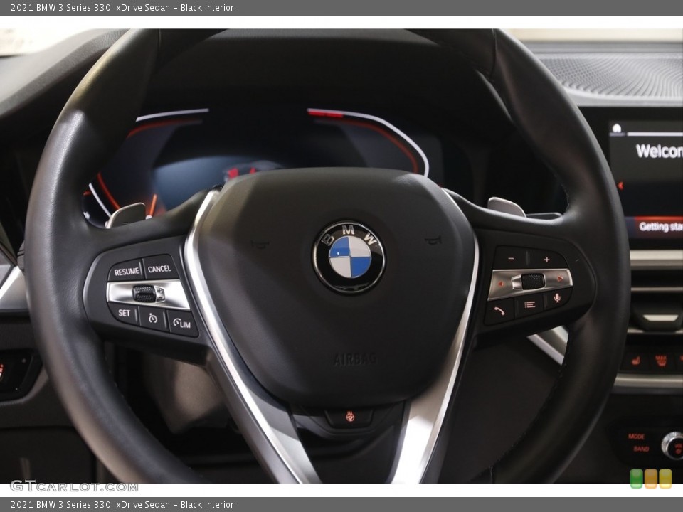 Black Interior Steering Wheel for the 2021 BMW 3 Series 330i xDrive Sedan #144755578