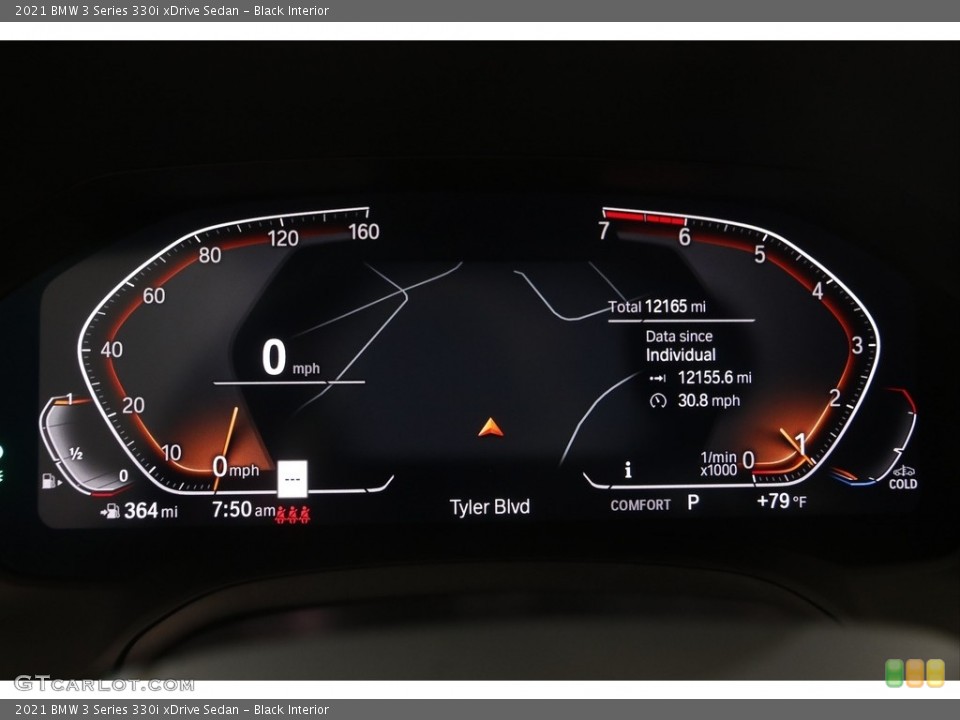 Black Interior Gauges for the 2021 BMW 3 Series 330i xDrive Sedan #144755590