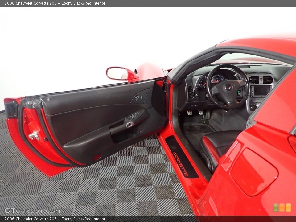 Ebony Black/Red Interior Front Seat for the 2006 Chevrolet Corvette Z06 #144760188
