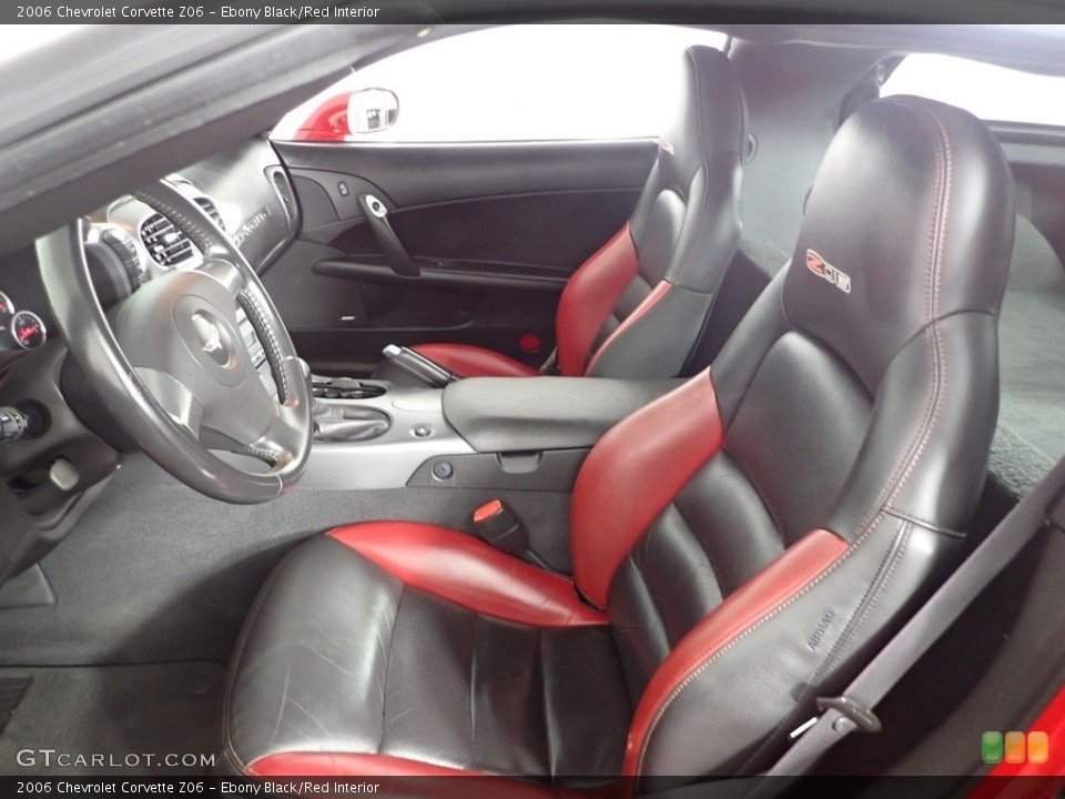Ebony Black/Red Interior Front Seat for the 2006 Chevrolet Corvette Z06 #144760236