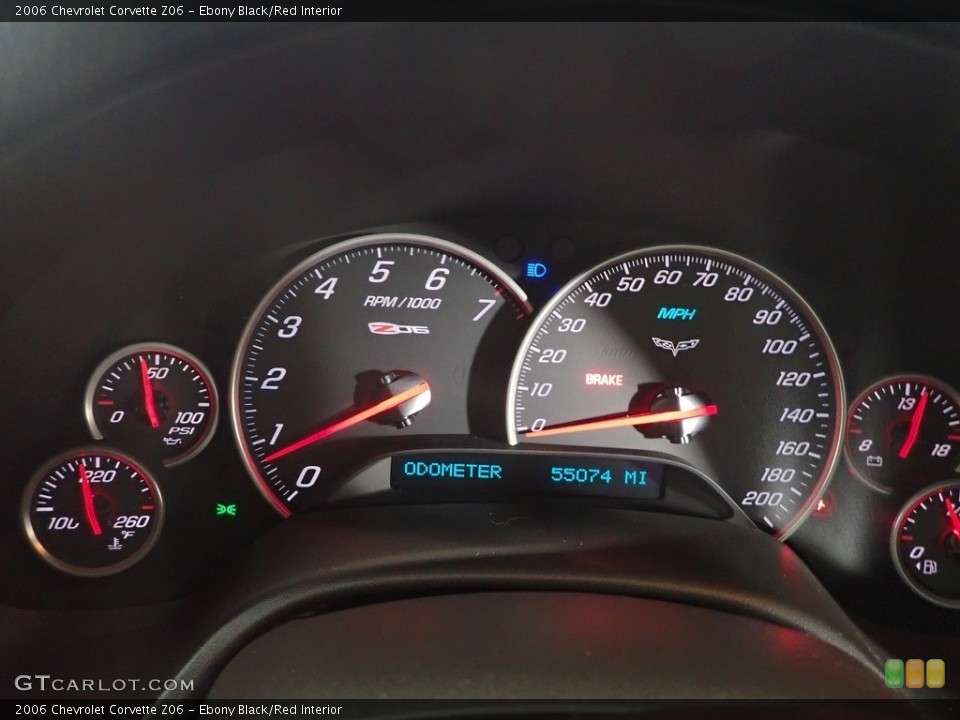 Ebony Black/Red Interior Gauges for the 2006 Chevrolet Corvette Z06 #144760293
