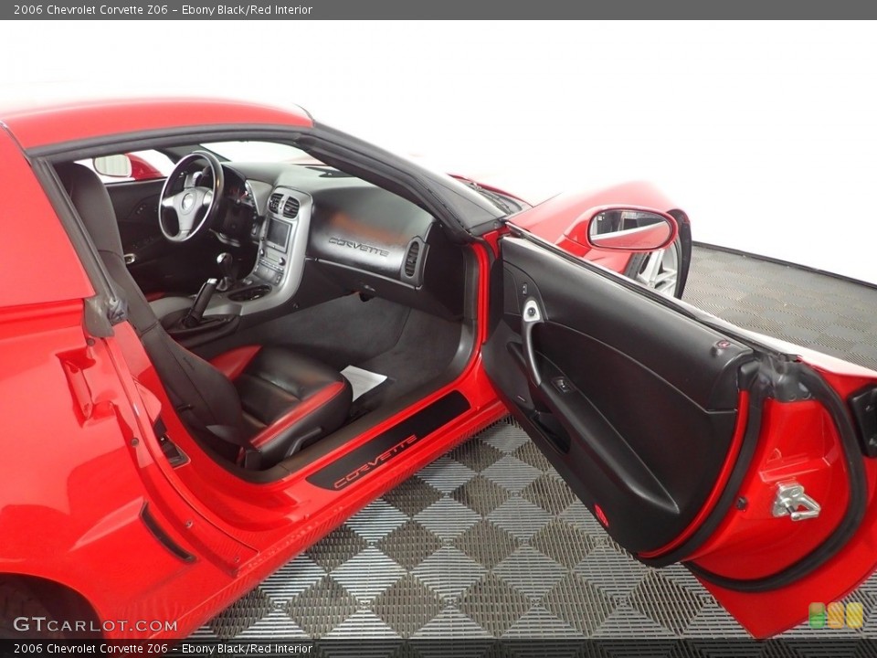 Ebony Black/Red Interior Front Seat for the 2006 Chevrolet Corvette Z06 #144760332