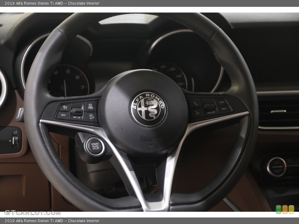 Chocolate Interior Steering Wheel for the 2019 Alfa Romeo Stelvio Ti AWD #144761436