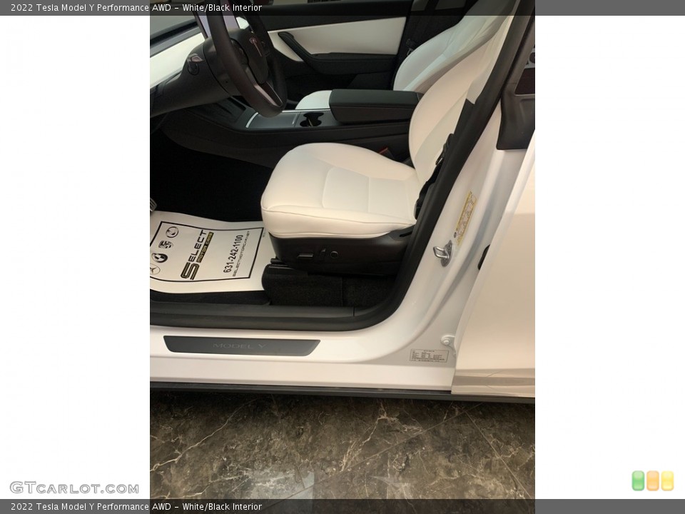 White/Black Interior Front Seat for the 2022 Tesla Model Y Performance AWD #144761745