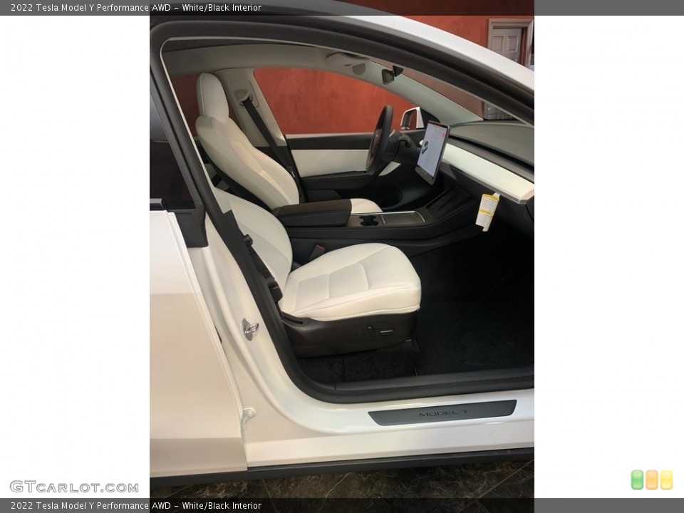 White/Black Interior Front Seat for the 2022 Tesla Model Y Performance AWD #144761820