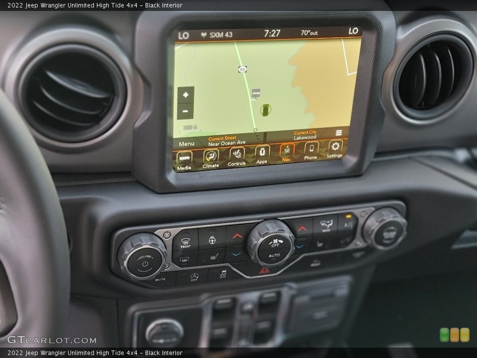 Black Interior Navigation for the 2022 Jeep Wrangler Unlimited High Tide 4x4 #144761847
