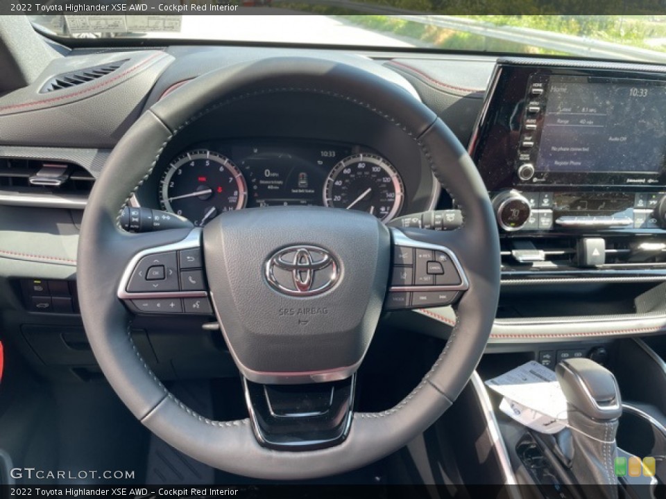 Cockpit Red Interior Steering Wheel for the 2022 Toyota Highlander XSE AWD #144764946