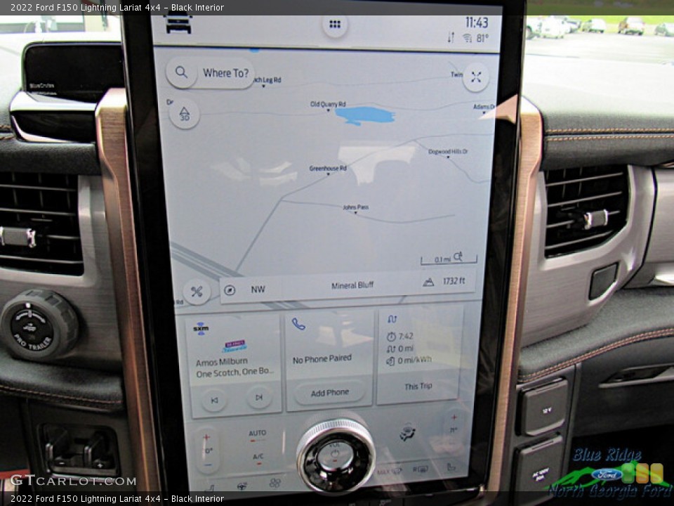 Black Interior Navigation for the 2022 Ford F150 Lightning Lariat 4x4 #144780676